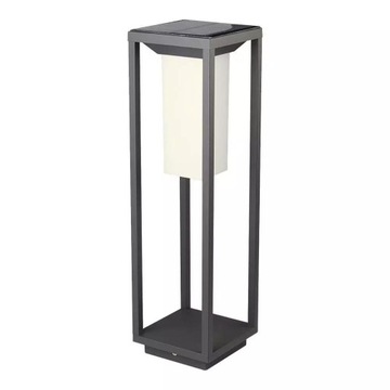 Słupek Ogrodowy Solarny V-TAC 4W LED SAMSUNG CHIP Szary 2-funkcje IP65 VT-6