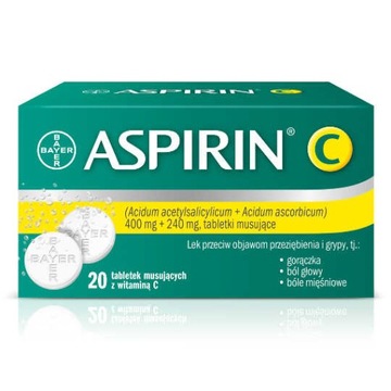 Aspirin C 20 tabletek musujących Aspiryna + Wit C