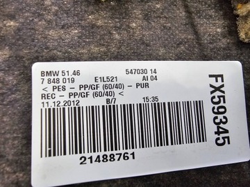 BMW 3 F30 F35 F31 2013 POLIČKA ZADNÍ KUFRU