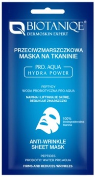 MASECZKA DO TWARZY Z PEPTYDAMI PRZECIWZMARSZCZKOWA NA TKANINIE BIOTANIQE