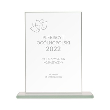 Nagroda firmowa statuetka szklana 13 cm GRAWER