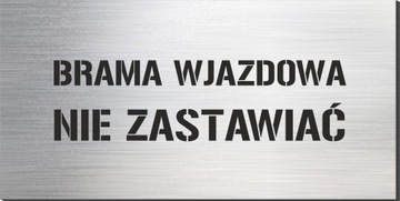 Tabliczka informacyjna / grawer CNC / 10 x 20 cm