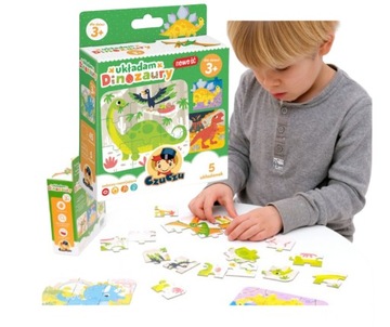 CZuCZu Układam Dinozaury Puzzle 5 Układanek po 9 Elementów 3+