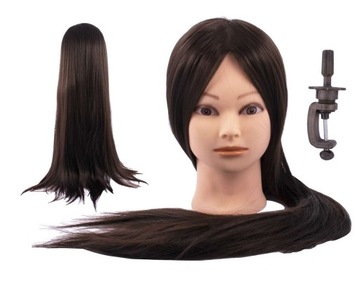 GŁÓWKA FRYZJERSKA TRENINGOWA BRUNETKA 60 CM