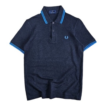 Koszulka Polo T-shirt FRED PERRY Casual Szara Nowy Model Męska 38 / S