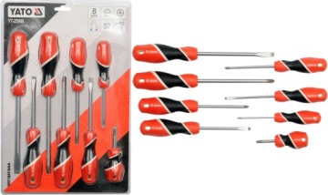 НАБОР ОТВЕРТОК YATO 8 ШТ. ОТВЕРТКИ ПЛОСКИЕ ОТВЕРТКИ КРЕСТОВОГО ТИПА YT-25966