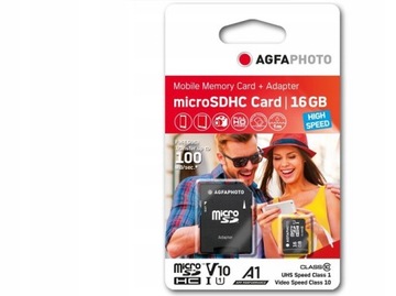 Karta AGFA MicroSDHC 16GB 90MB/s MicroSD + ADAPTER