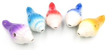 мини OCARINA керамическая SHELL синяя ручка с 6 отверстиями ноты окарины