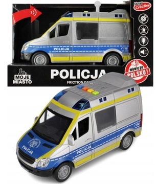 AUTO POLICYJNE RADIOWÓZ MOJE MIASTO POLICJA EFEKTY ŚWIETLNE I DŹWIĘKOWE
