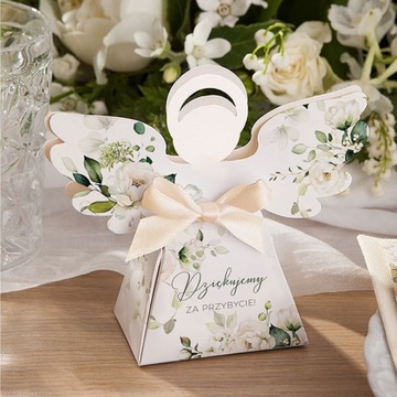 PUDEŁECZKA podziękowanie Aniołek 10szt +wstążki