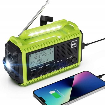 RADIO SOLARNE 5000mAh FM/AM/DAB RDS LCD LATARKA