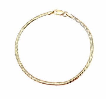 ZŁOTA BRANSOLETKA DAMSKA PŁASKA ŻMIJKA PRÓBA ZŁOTA 585 DŁUGOŚĆ 19 CM