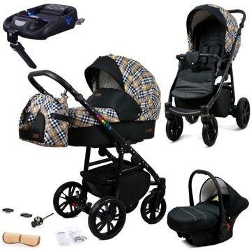 Wózek 4w1 dziecięcy BabyLux ColorLux + baza Isofix