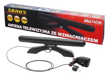POKOJOWA ANTENA TV DVB-T wzmacniacz 40 dB SONUS