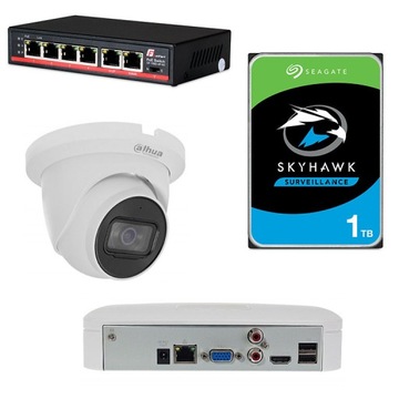 Dahua 2 kamery Monitoring AI PoE 2MP NVR SMD 1TB