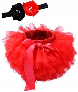 Spódniczka spódnica TUTU TIULOWA bloomers czerwona SESJA NOWORODKOWA 62-68
