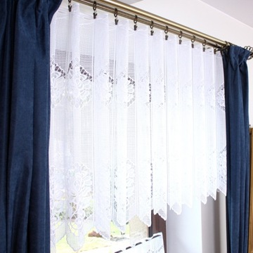 Zazdrostka Biała Żakardowa Firanka Do Kuchni wysokość 30 cm