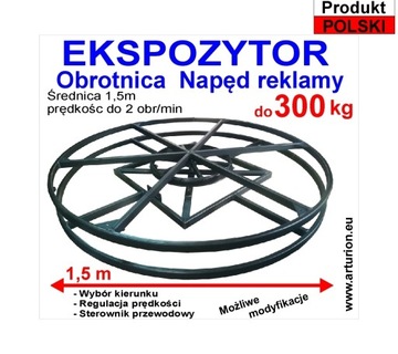 Podest obrotowy, ekspozytor do 300 kg-1,5m-sterown