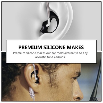 Wkładka douszna z cewką akustyczną, silikonowa słuchawka