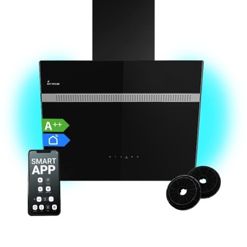 Okap ścienny 60 cm ALPINA609HC bez przedniego czarnego szkła WiFi oświetlenie LED