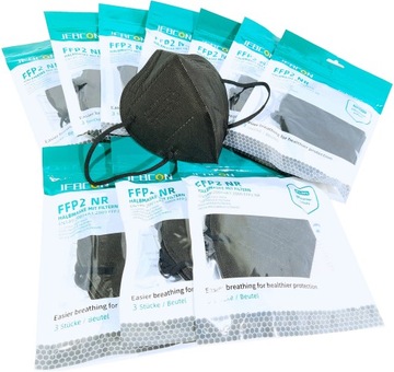 30 АНТИВИРУСНЫХ МАСОК FFP2, ЧЕРНАЯ CE