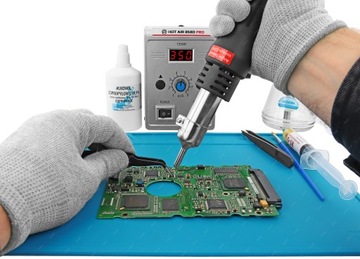 МОЩНАЯ ПАЯЛЬНАЯ СТАНЦИЯ ГОРЯЧИМ ВОЗДУХОМ МАШИНА ДЛЯ СВАРКИ ПЛАСТИКОВ 858D PRO 700ВТ + НАПРАВЛЯЮЩАЯ