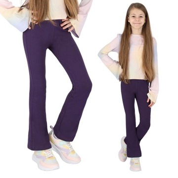 SPODNIE DZWONY DLA DZIECI BAWEŁNIANE DRESY 122