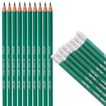 12x OŁÓWEK TECHNICZNY SZKOLNY HB Z GUMKĄ DO ŚCIERANIA OŁÓWKI 12SZT