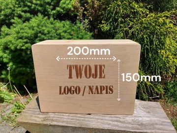 Pudełko drewniane skrzynka zamykana pod grawer baza naturalna - 40x30x14 cm