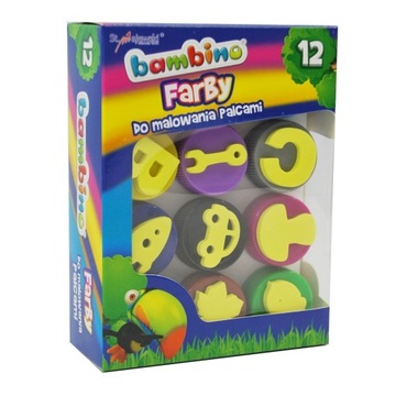 FARBY DO MALOWANIA PALCAMI STEMPLE 12 KOL. BAMBINO