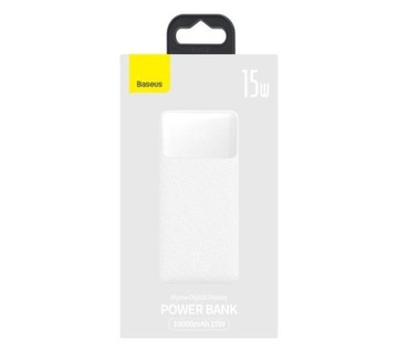 Baseus Bipow 10000 мАч PD QC 15 Вт 2x USB Powerbank USB-C Белый