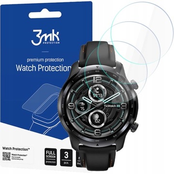 3x FOLIA SZKŁO HYBRYDOWE 3MK NA EKRAN DO MOBVOI TICWATCH PRO 3