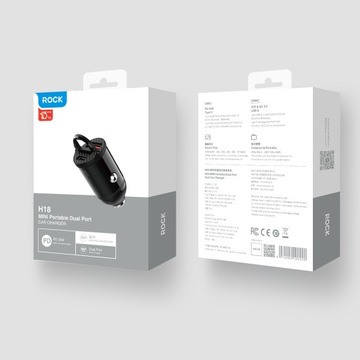 АВТОМОБИЛЬНОЕ ЗАРЯДНОЕ УСТРОЙСТВО ROCK H18 С USB МОЩНОЙ МОЩНОСТЬЮ QC 30 Вт