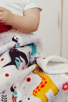 Пушистый зимний детский плед 80х100 Барашек