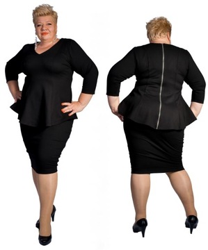 Bluza Czarna Baskinka z zamkiem roz. 64 Plus Size