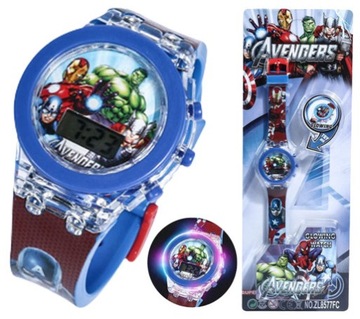 zegarek elektroniczny AVENGERS dla chłopca dzieci LED hulk ŚWIATŁO Iron Man