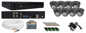 Домашний мониторинг 8x НАРУЖНАЯ графитовая камера 5Mpx ДИСК - 1TB DVS Polska