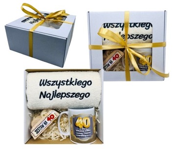 PREZENT Na Urodziny 18-99 Kosz Ręcznik Kubek Kości Miłości Mężczyzny Kobiet