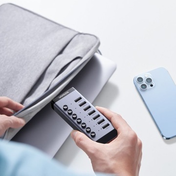 АДАПТЕР UGREEN HUB МНОГОФУНКЦИОНАЛЬНЫЙ РАЗВЕТВИТЕЛЬ USB / USB C - PD 7x USB A 3.0