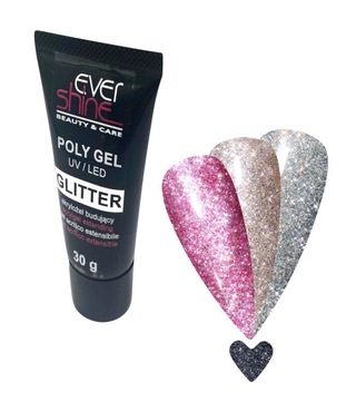 Akrylożel PolyGel budujący 30ml kolory GLITTER