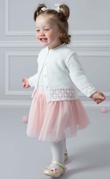 elegancki biały SWETER ** chrzest wesele * 80 cm