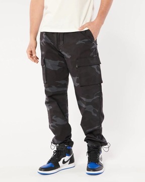 spodnie Hollister Baggy Jogger CAMO CARGO L moro