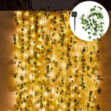 Sztuczny Bluszcz LED SOLARNA LAMPKI OGRODOWE 10M