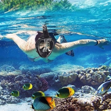 МАСКА ДЛЯ СНОРКЕЛИНГА S/M ДЕТСКАЯ ПОЛНОЛИЦЕВАЯ ДЛЯ ПЛАВАНИЯ