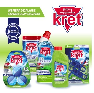 KRET BIO Pipe Gel удаляет отложения жира для волос и поддерживает работу септиков 3x500г