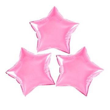 BALON FOLIOWY gwiazda 3 sztuki 23 cm - różowe