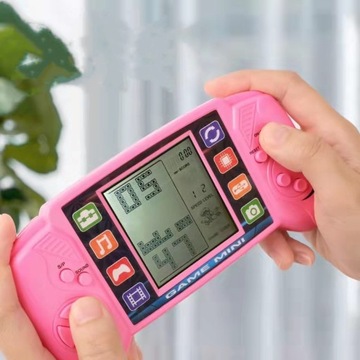 Большая 3,5-дюймовая игровая консоль Tetris розового цвета