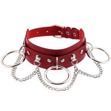 OBROŻA CHOKER naszyjnik EMO PUNK SKÓRA gothic