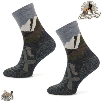 ТЕХНИЧЕСКИЕ ТРЕККИНГОВЫЕ НОСКИ ИЗ ШЕРСТИ МЕРИНОСА для гор *35-38