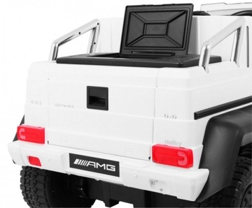 Автомобиль Mercedes G63 6х6 детский Белый + 2 педали акселератора + регулировка